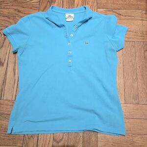 Women's Lacoste Aqua Short Sleeve Polo Shirt Size 44
